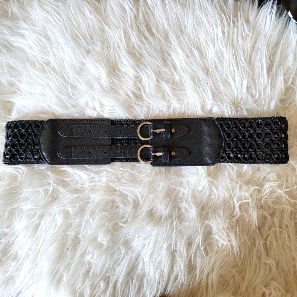 Guess belt. Double buckle. Black, OS
